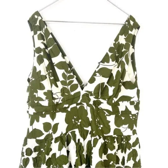 J. Crew Collection plunge-neck tiered dress in leafy floral Size 20 - Picture 3 of 11